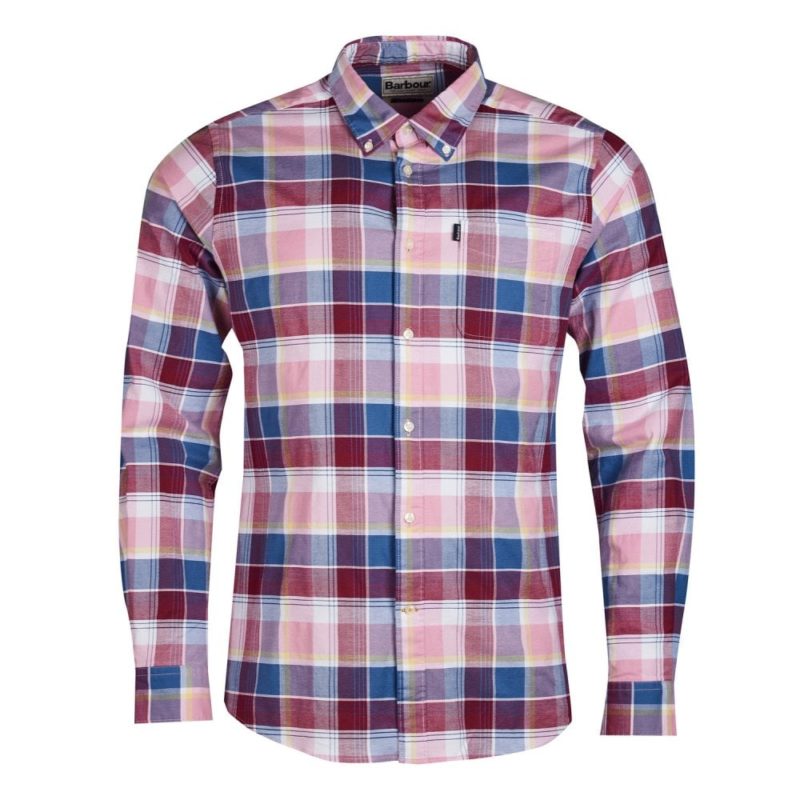 Barbour Barbour Oxford Check 2 Tailored Fit Shirt (Pink) | 1
