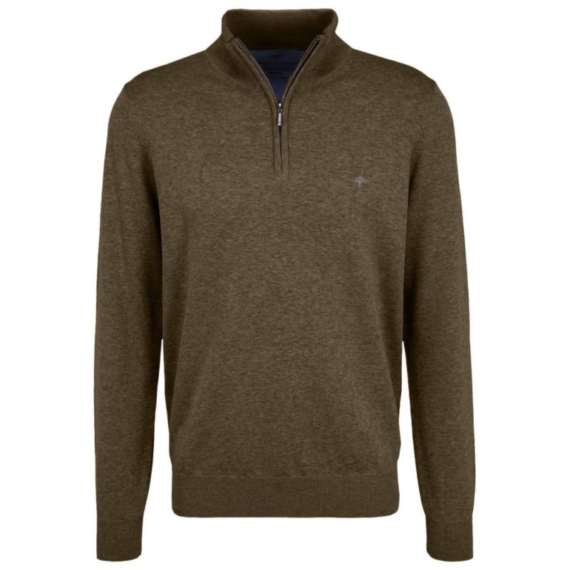 Fynch Hatton Troyer Zip Sweater (Meadow Green) | 1