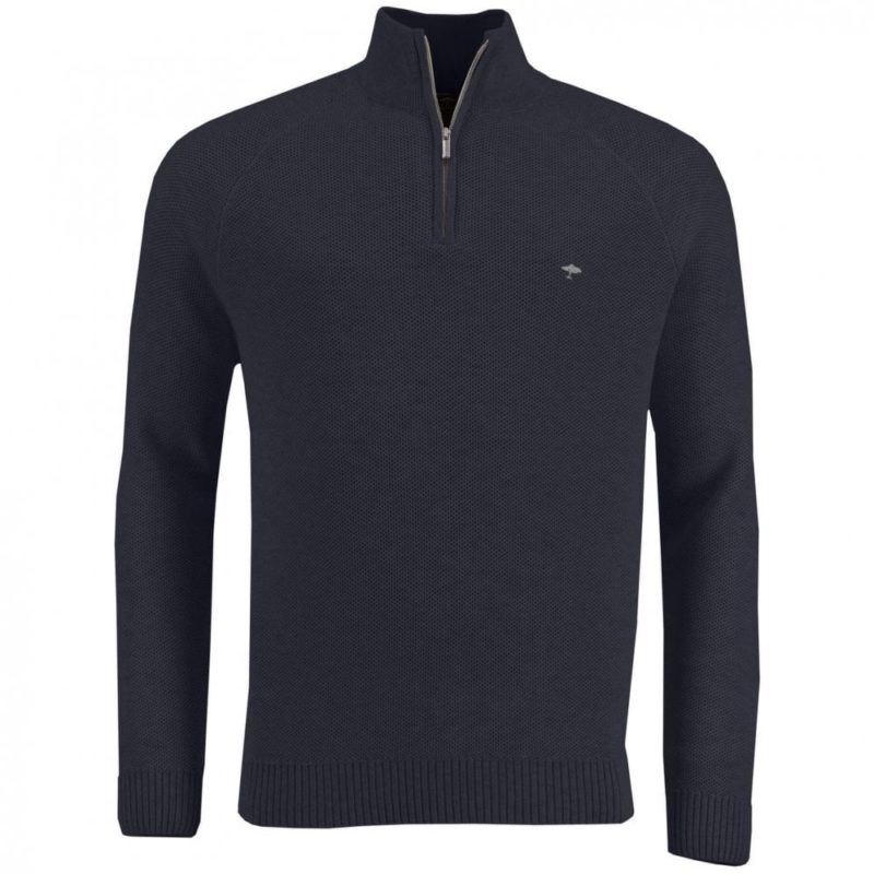 Fynch Hatton Troyer Half-zip Sweater (Navy) | 1