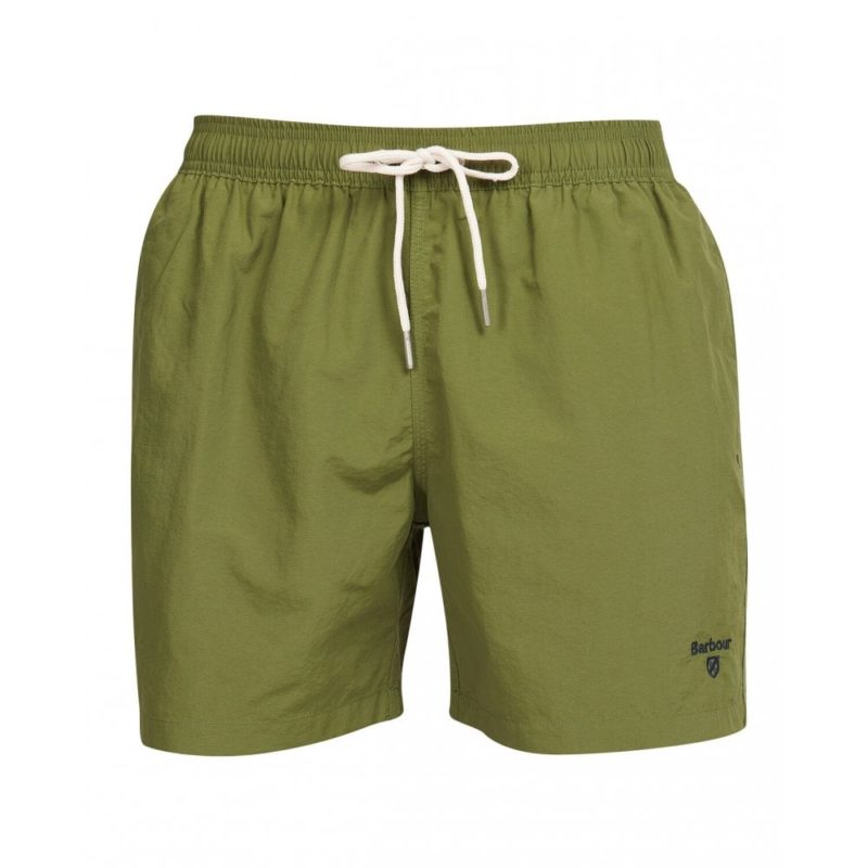 Barbour Essential Logo 5" Swim Shorts (Olive) | 1
