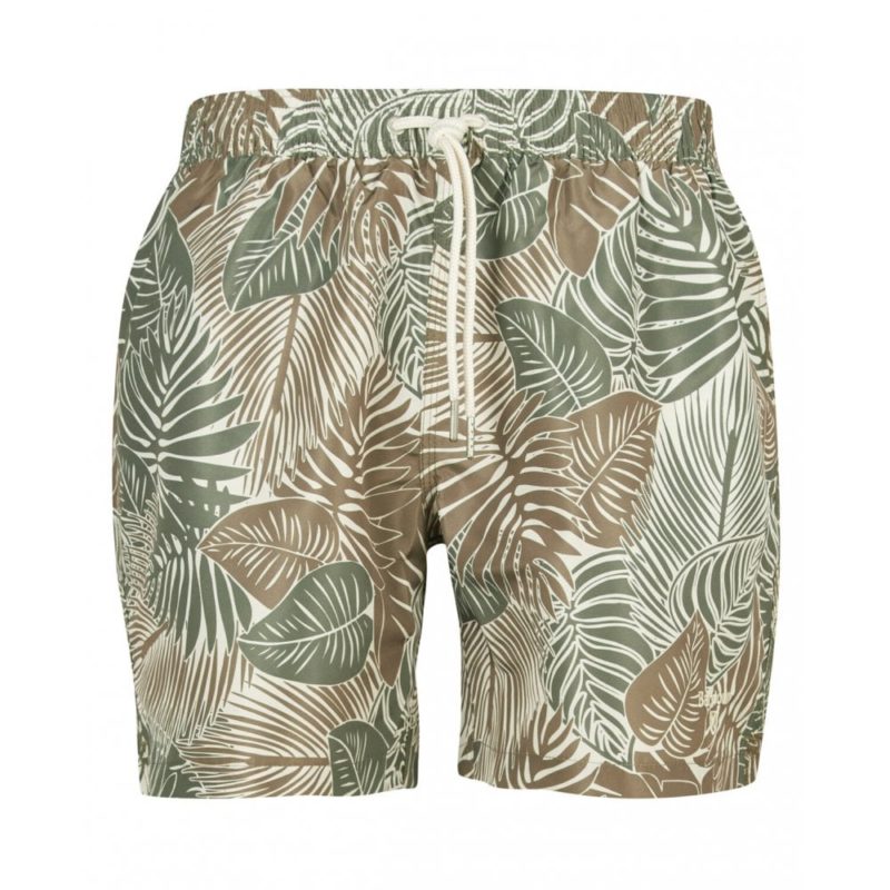 Barbour Men's Leaf Swim Shorts - (Olive) | 1