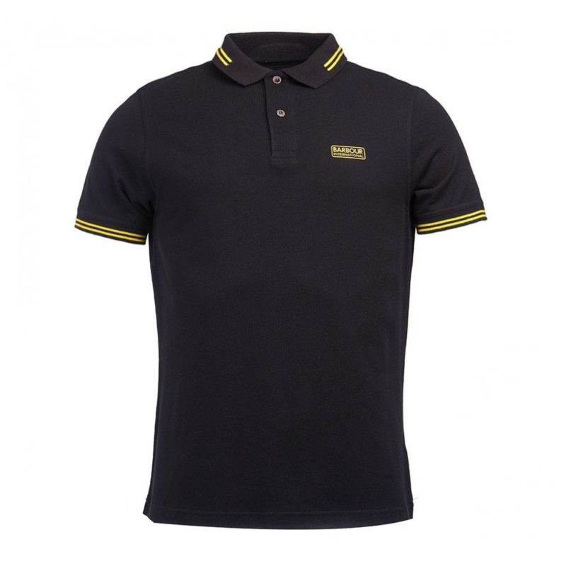 Barbour International Essential Tipped Polo Shirt (Black) | 1