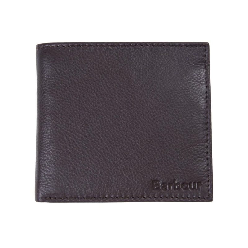 Barbour Amble Leather Billfold Wallet (Dark Brown) | 1