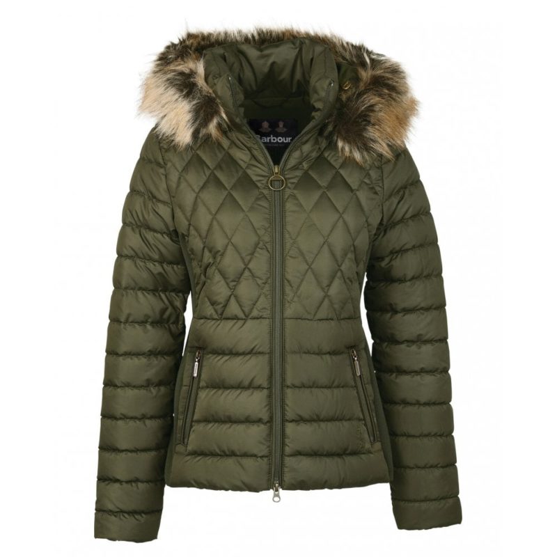 Barbour Women's Mallow Quilted Jacket - (Olive) | 1