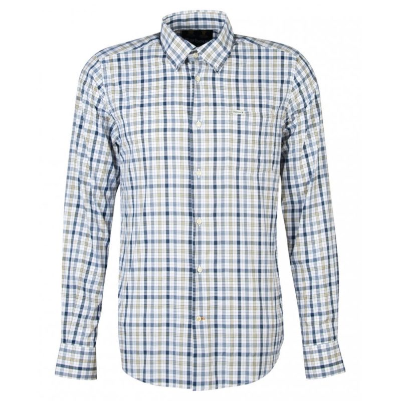 Barbour Hallhill Tailored Fit Checked Shirt (Sand) | 1