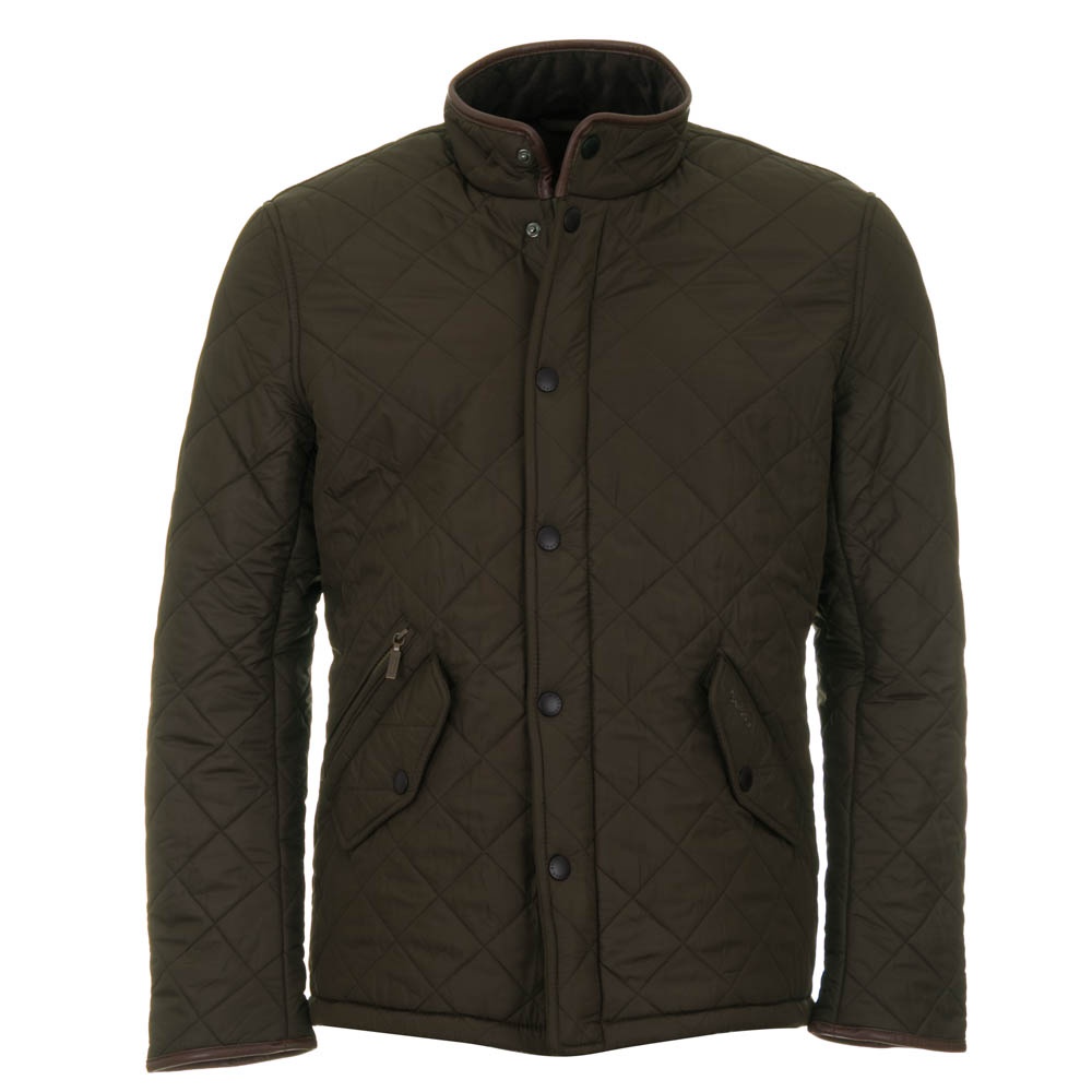 Barbour International Mens Powell Quilted Jacket in Olive Large. | eBay