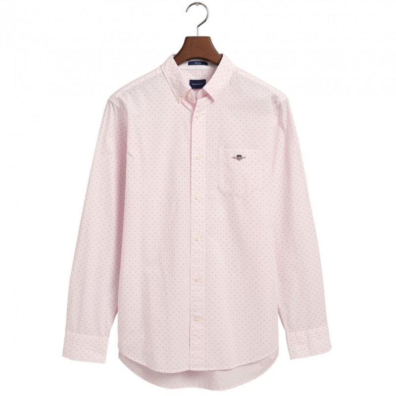 Gant Men's Regular Fit Banker Dot Shirt - (California Pink) | 1