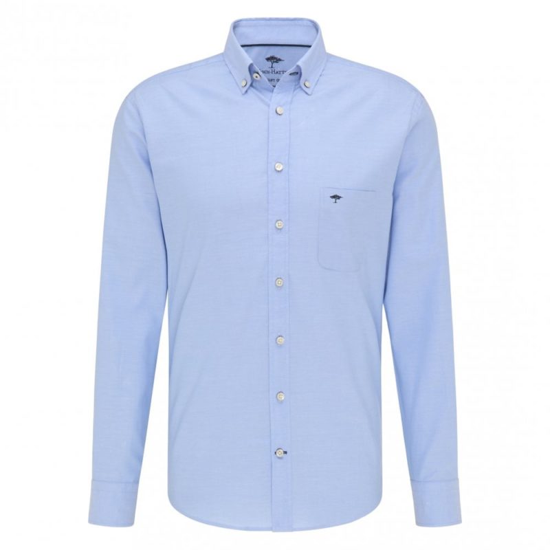Fynch Hatton Supersoft Oxford Shirt (Blue) | 1
