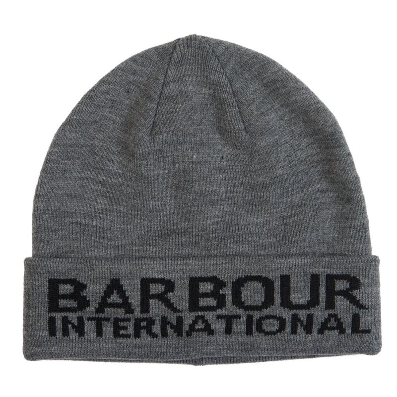 Barbour International Logo Jacquard Beanie (Grey/black) | 1