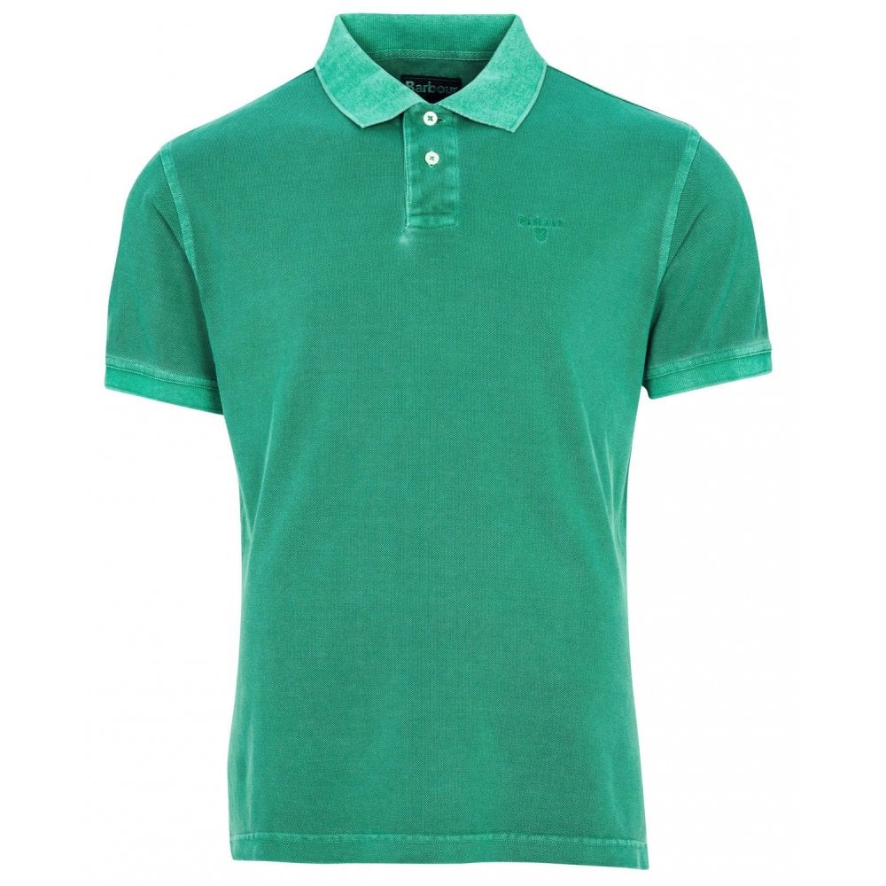 Barbour Washed Sports Polo Shirt (Green) | 5