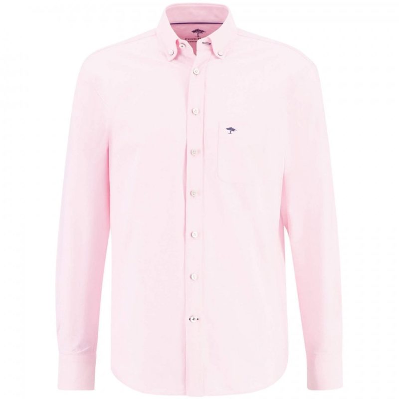 Fynch Hatton Supersoft Oxford Plain Shirt (Pink) | 1