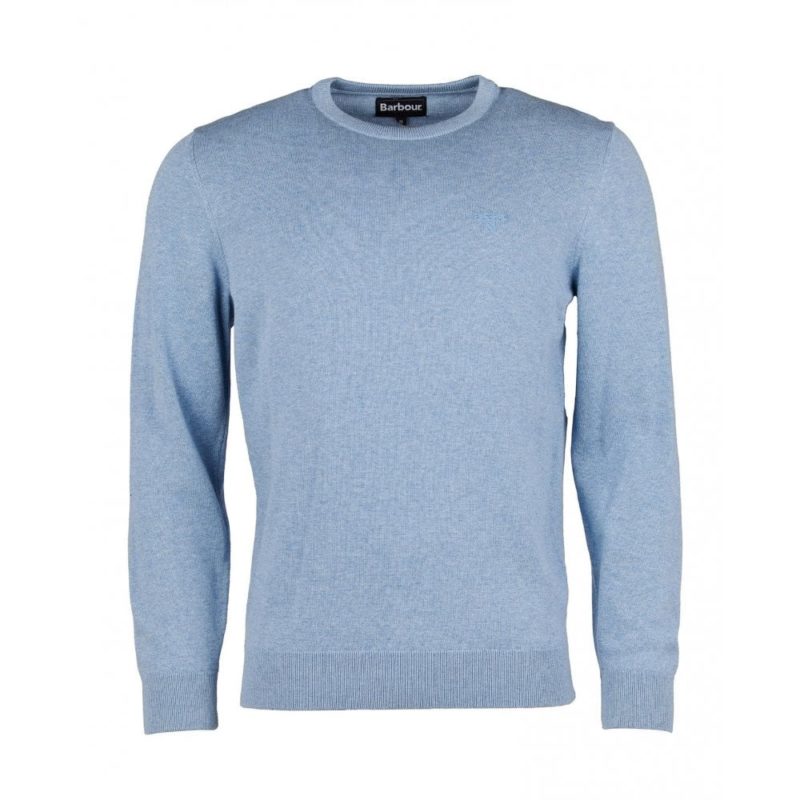 Barbour Pima Cotton Crew Neck Sweater (Blue) | 1