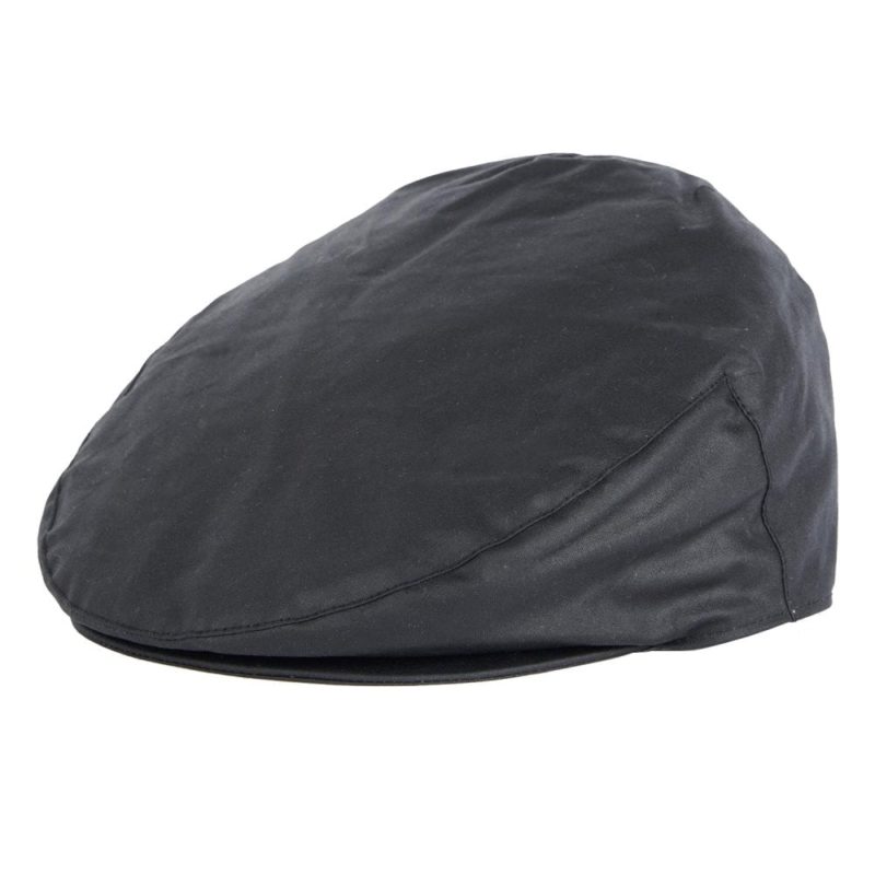 Barbour Wax Flat Cap (Black) | 1
