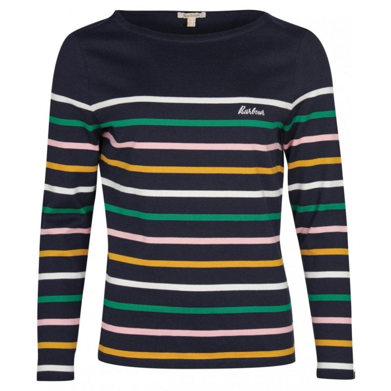 Barbour Hawkins Striped Top (Navy) | 1