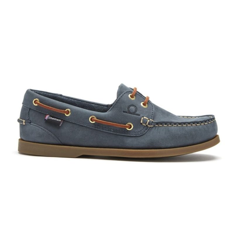 Chatham Men's Deck II G2 Premium Leather Boat Shoes (Blue) | 1