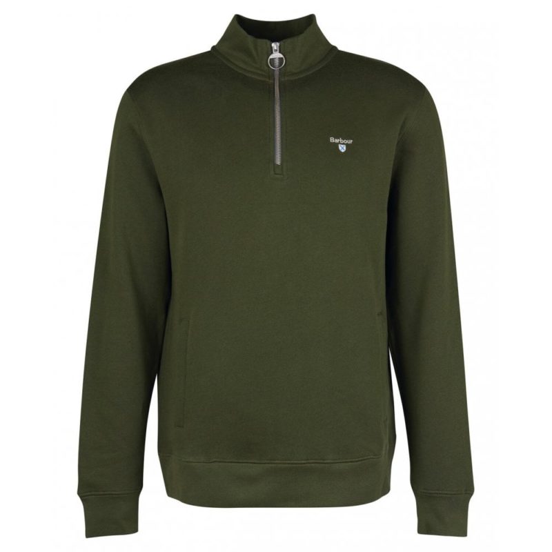 Barbour Men's Rothley Half Zip Sweater - (Forest Green) | 1