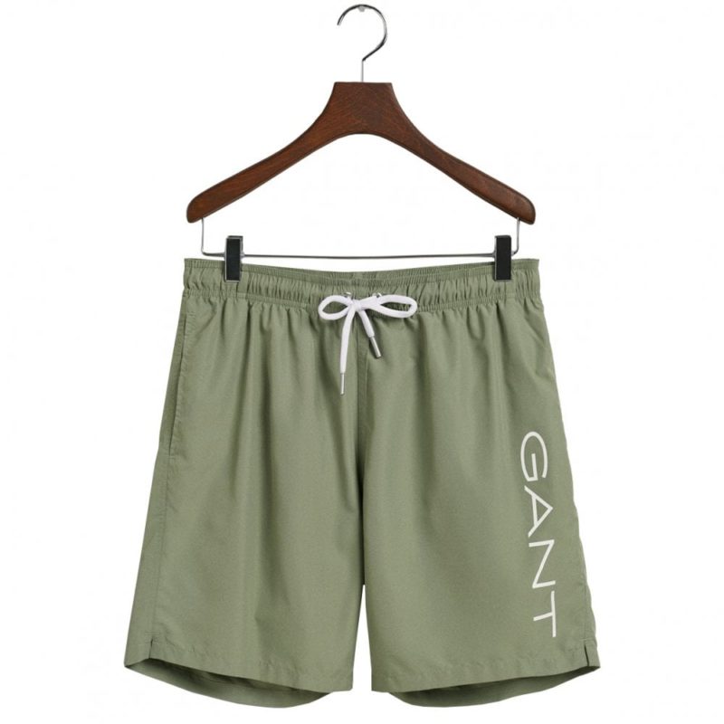 Gant Lightweight Logo Swim Shorts (Kalamata Green) | 1