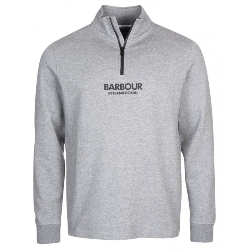 Barbour International Men's Transmission Half Zip Sweater - (Anthracite/Marl) | 1