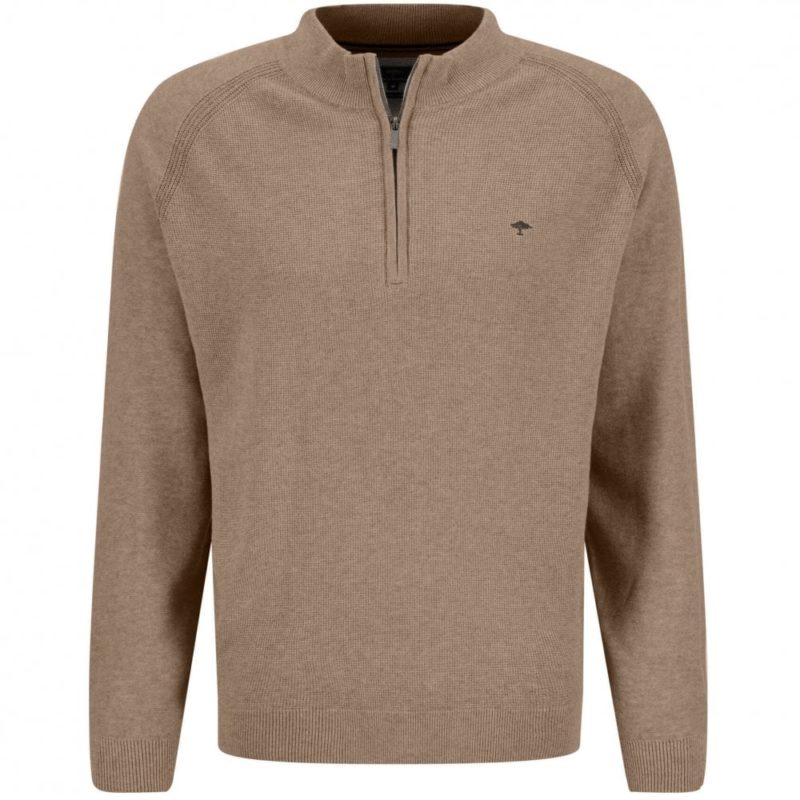 Fynch Hatton Troyer Zip Sweater (Sand) | 1
