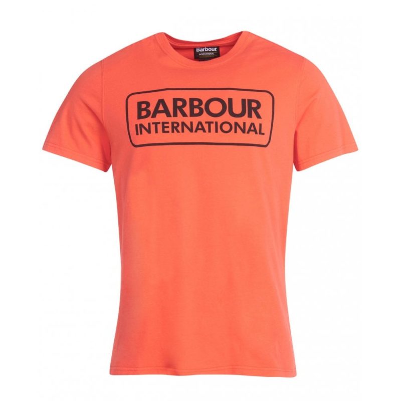 Barbour International Essential Large Logo T-shirt (Intense Orange) | 1
