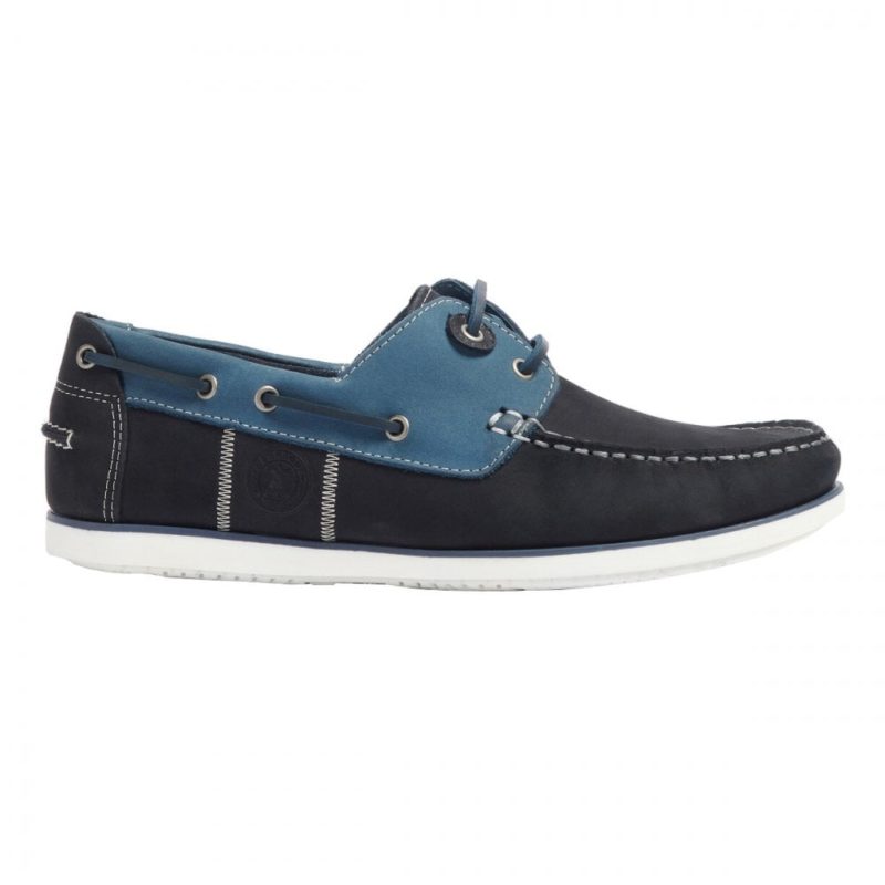 Barbour Men's Wake Boat Shoes (Washed Blue) | 1