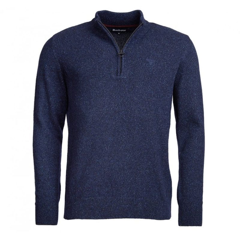 Barbour Men's Tisbury Half Zip Sweater - (Navy) | 1