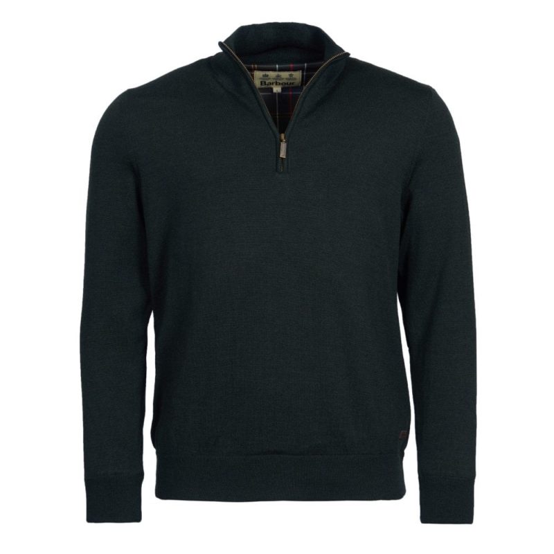 Barbour Men's Gamlan Half Zip Sweater - (Olive) | 1