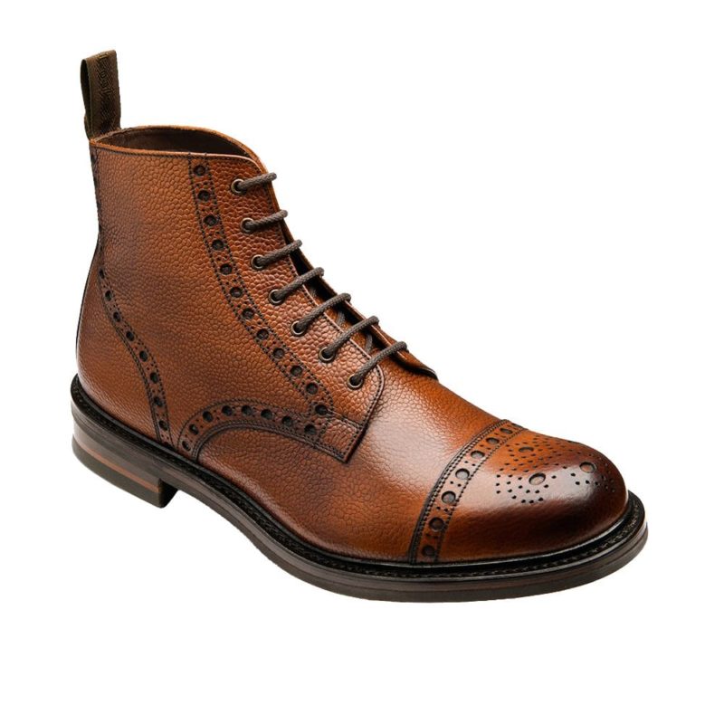 Loake Men's Loxley Hand-Painted Grain Leather Boots - (Mahogany) | 1