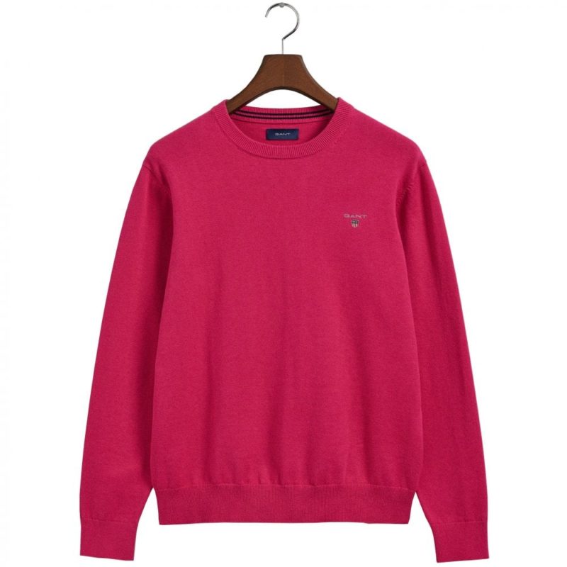 Gant Men's Classic Cotton Crew Neck Sweater - (Cyklamen Pink) | 1