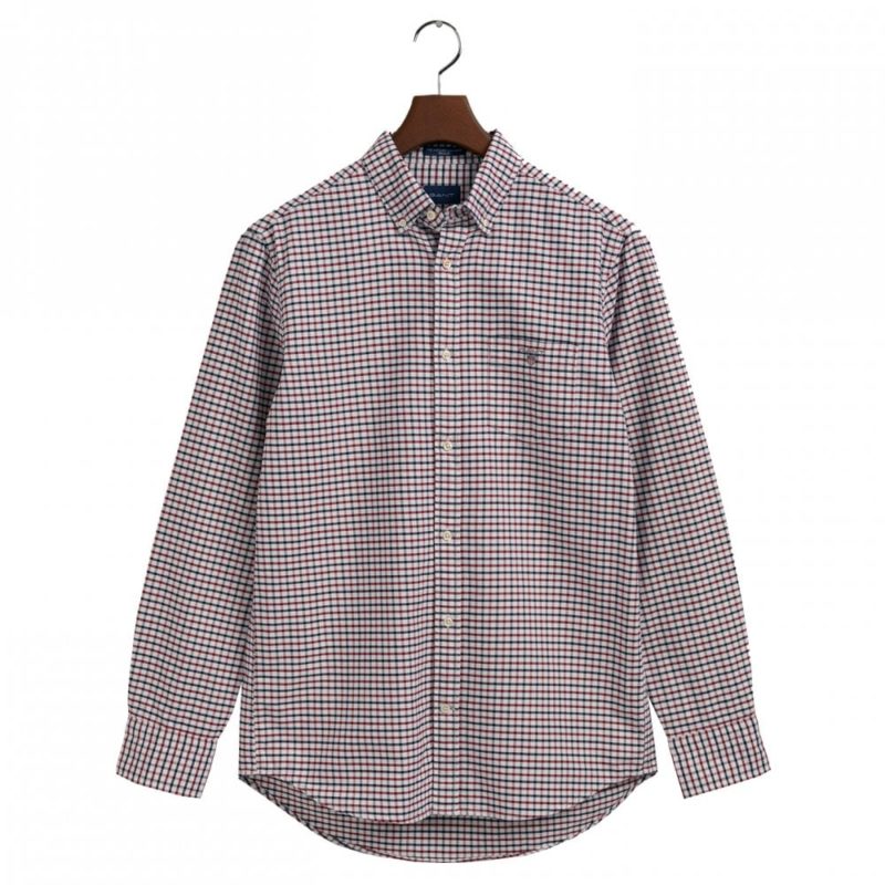 Gant Oxford Tattersall Regular Fit Shirt (Plumped Red Check) | 1