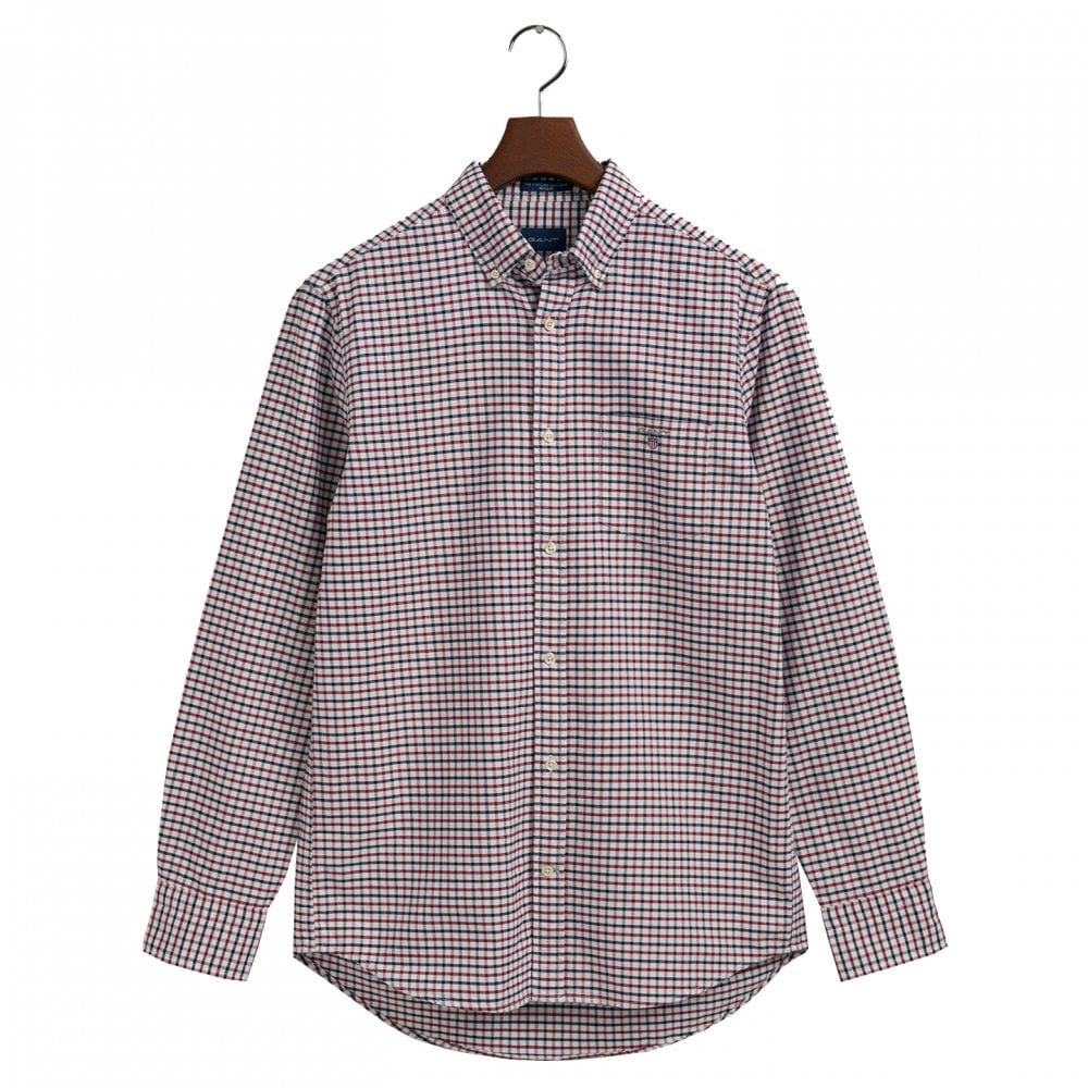 Gant Oxford Tattersall Regular Fit Shirt (Plumped Red Check) | 4