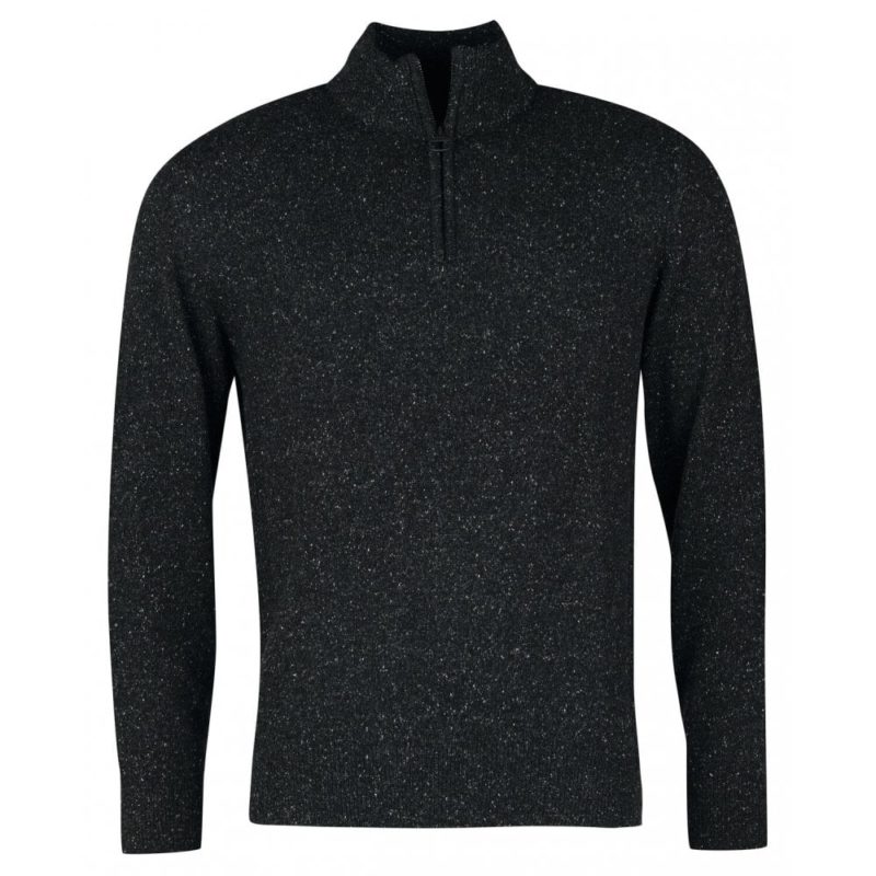 Barbour Tisbury Half Zip Sweater (Black) | 1