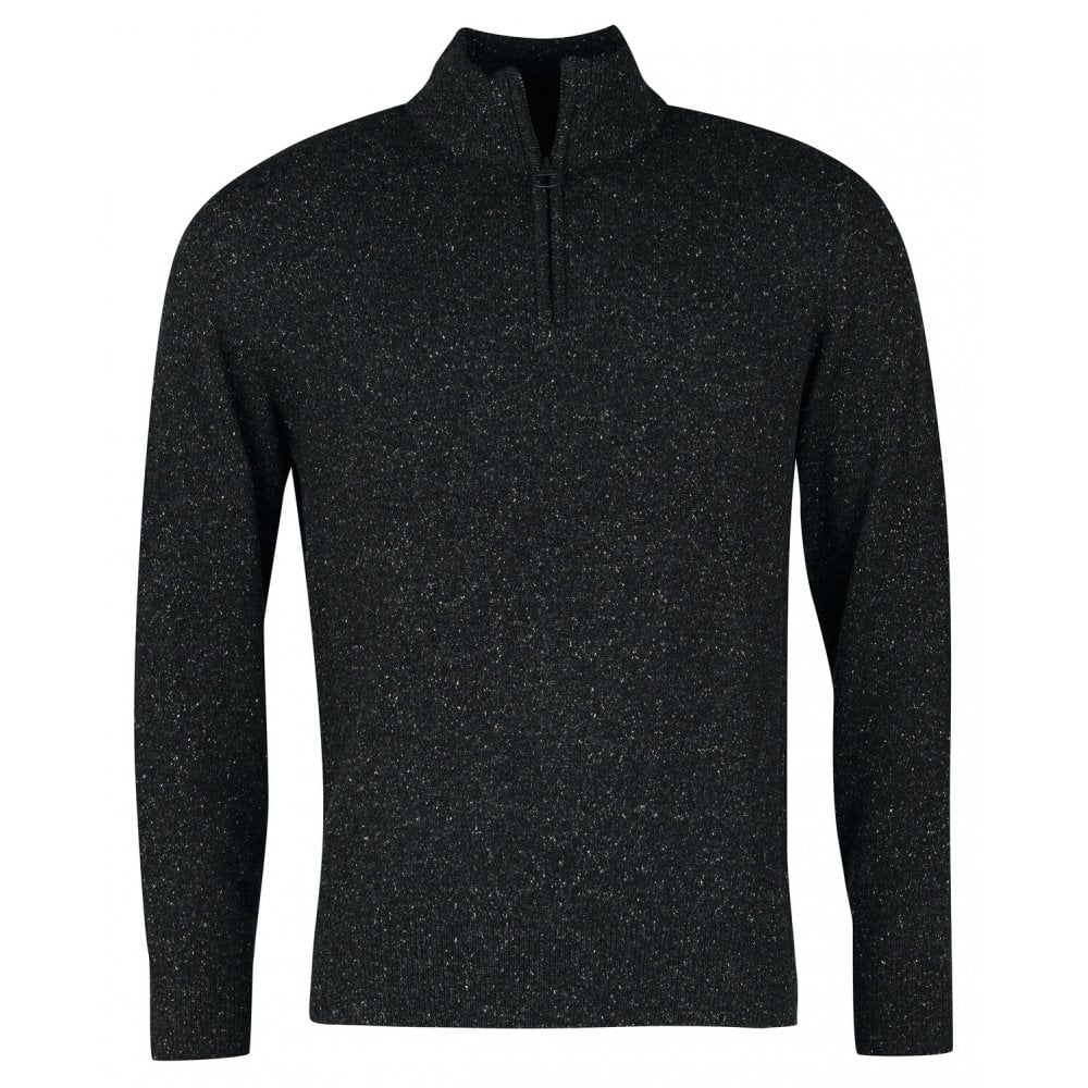 Barbour Men's Tisbury Half Zip Sweater - (Black) | 3
