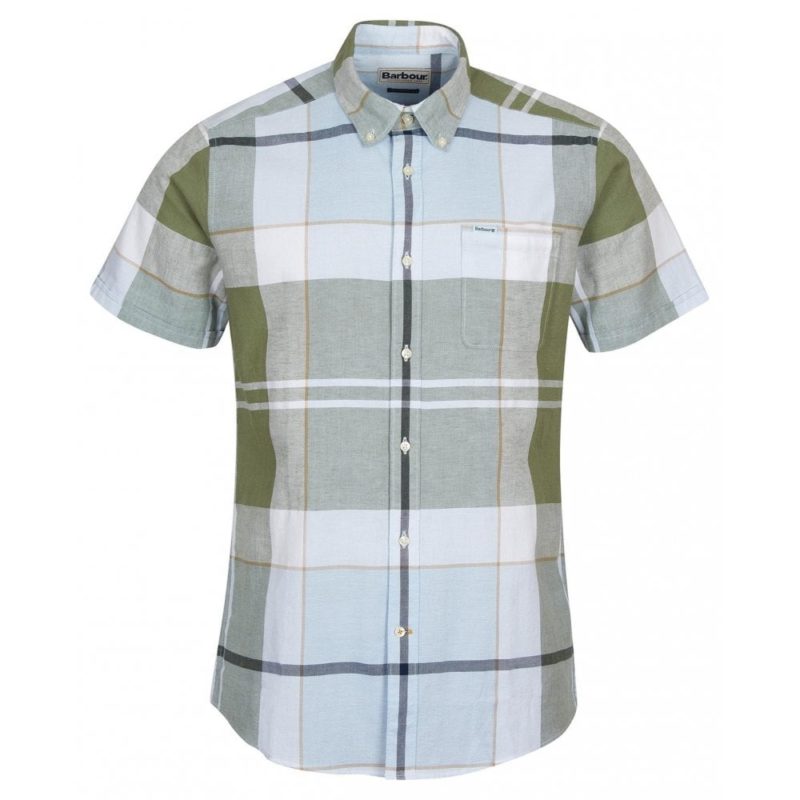 Barbour Douglas Short Sleeve Tailored Fit Shirt (Olive) | 1