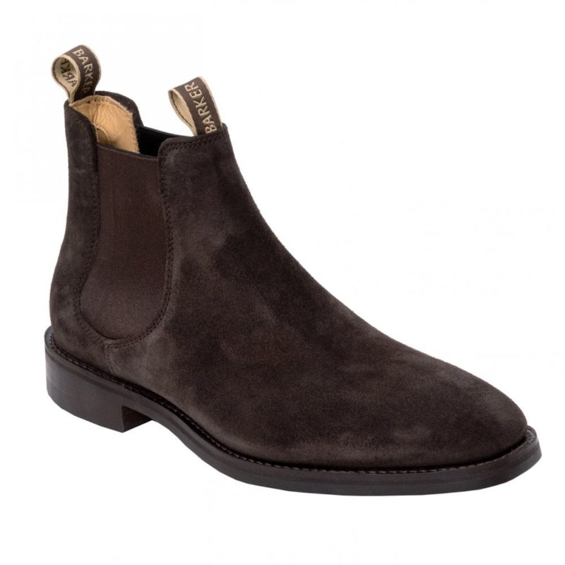 Barker Shoes Sutton Chelsea Boot (Dark Brown Suede) | 1
