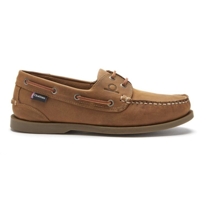 Chatham Men's Deck II G2 Premium Leather Boat Shoes (Walnut) | 1