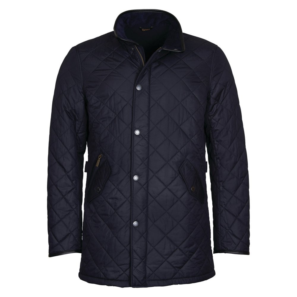 Barbour Men's Long Powell Quilted Jacket - (Navy) | 6