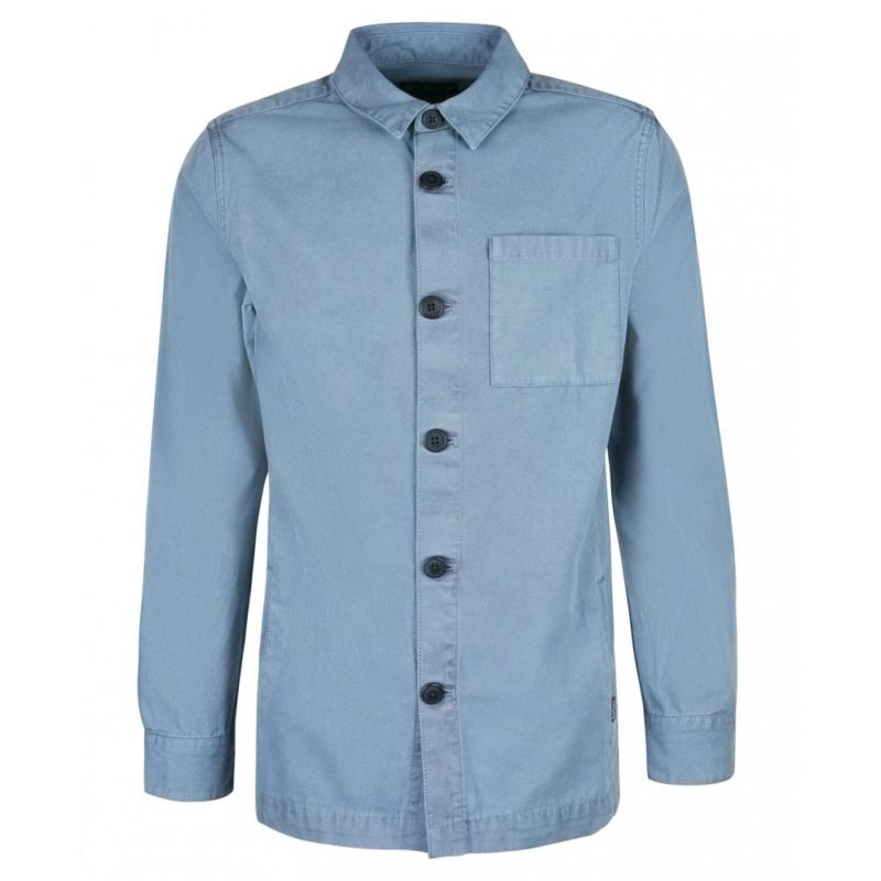 Barbour Men's Washed Overshirt - (Washed Blue) | 1