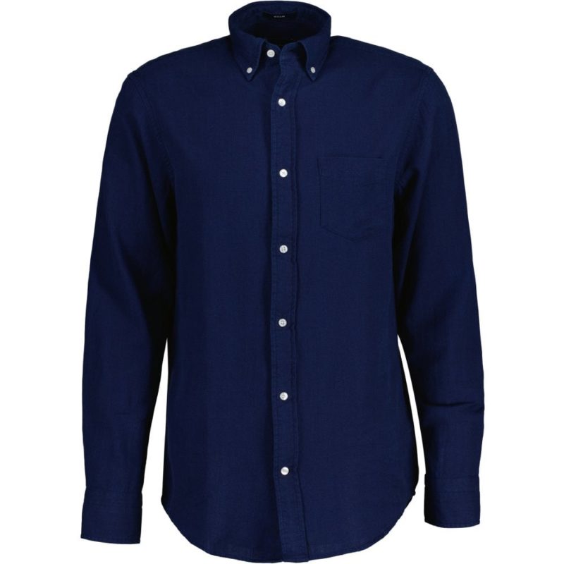 Gant Men's Indigo Texture Shirt - (Dark Indigo) | 1