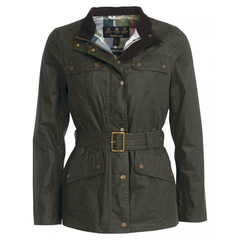 Barbour Women's Alena Wax Jacket - (Archive Olive/Pink Olive) | 3