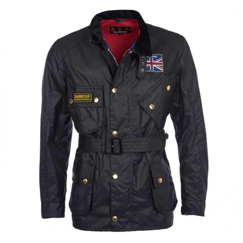 Barbour International Men's Union Jack Wax Jacket - (Black) | 1