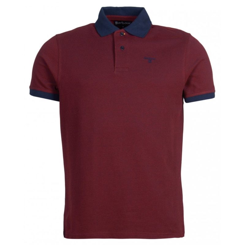 Barbour Sports Mix Polo Shirt (Dk Red) | 1