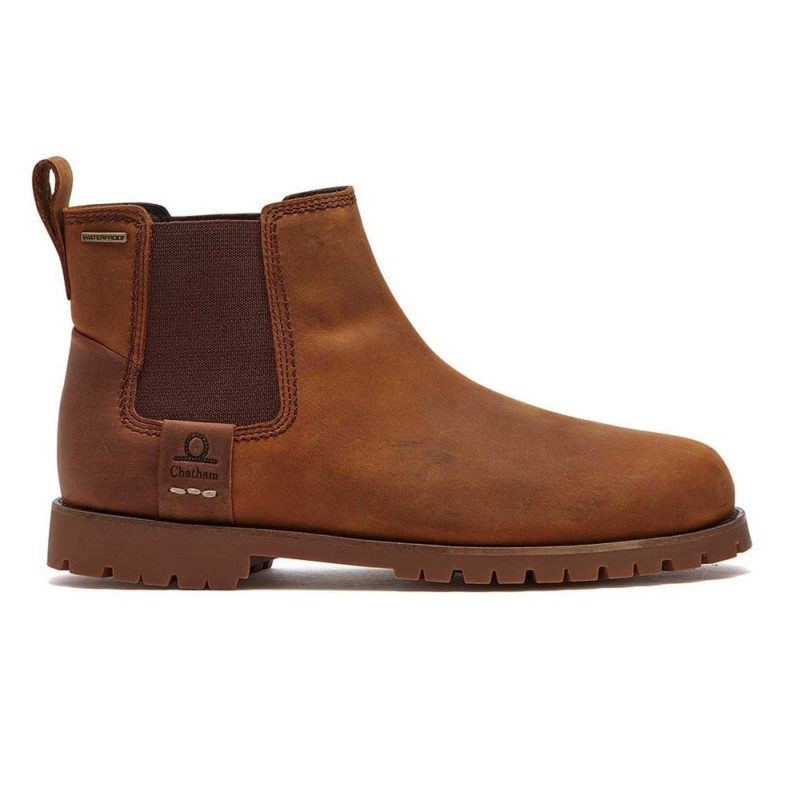 Chatham Southill Premium Leather Waterproof Chelsea Boot (Walnut) | 1