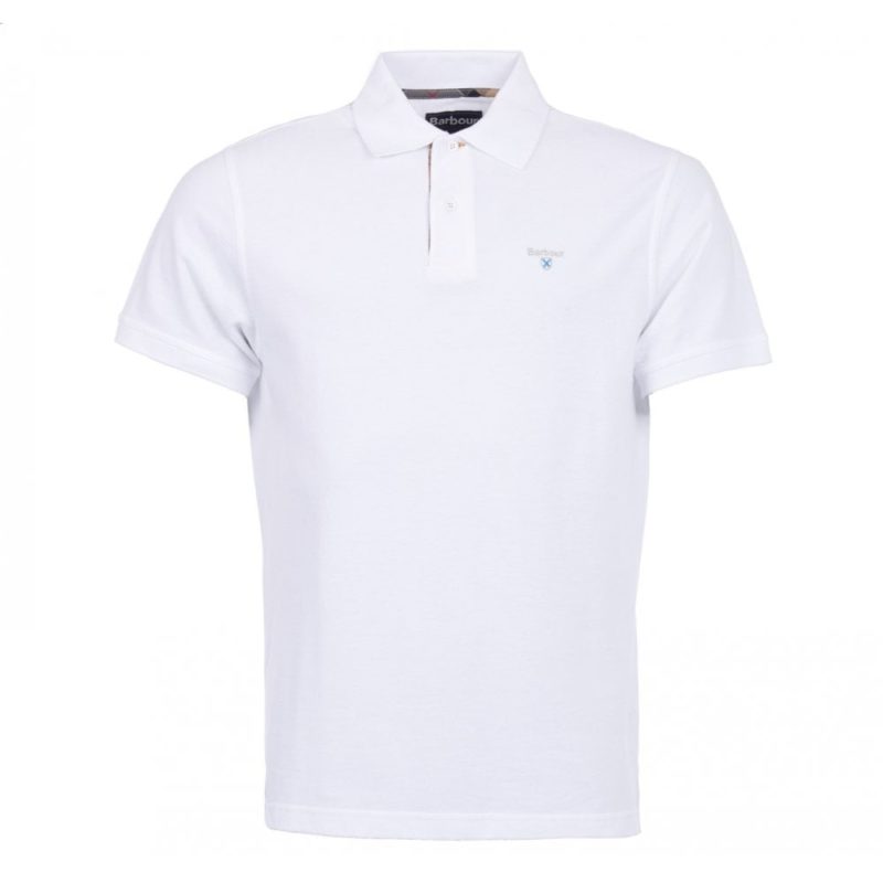 Barbour Men's Tartan Pique Polo Shirt - (White) | 1