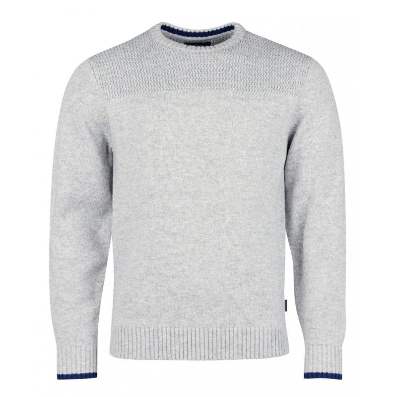 Barbour Men's Scull Crew Neck Sweater - (Grey Marl) | 1