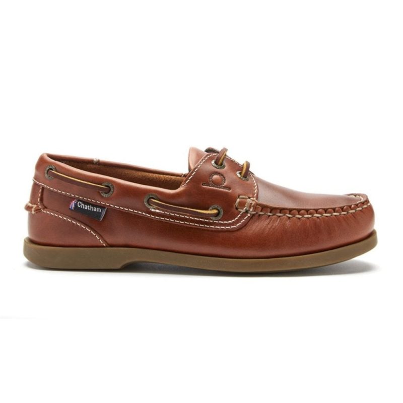 Chatham Women's Deck Lady II G2 Premium Leather Boat Shoes - (Chestnut) | 1