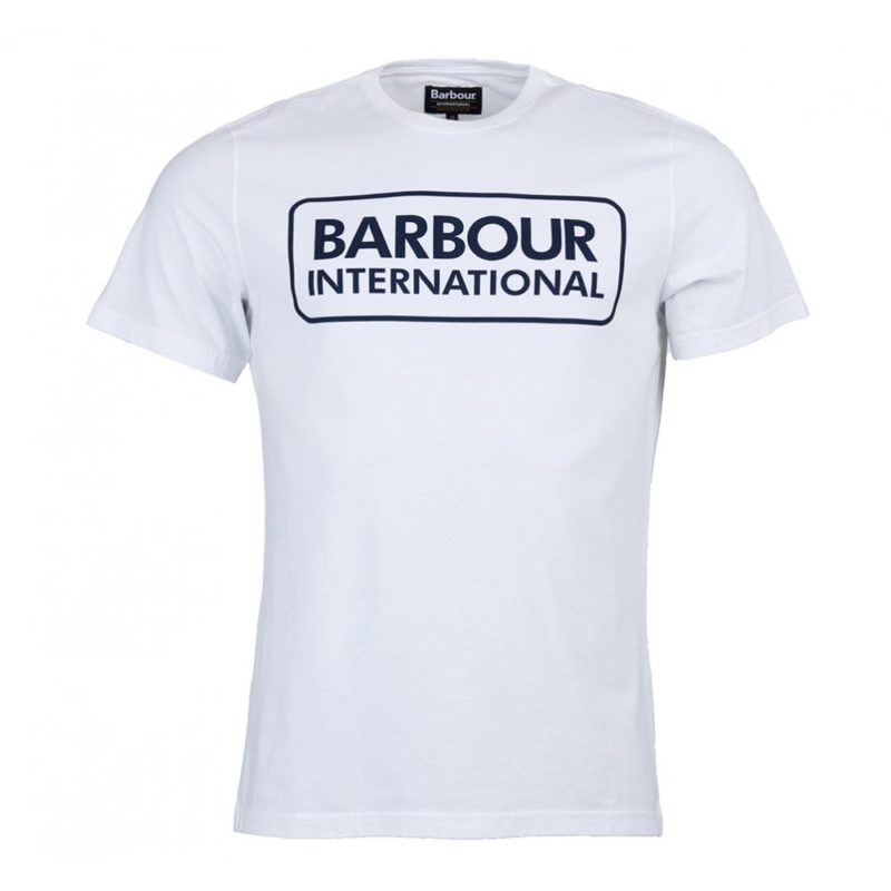 Barbour International Essential Large Logo T-shirt (White) | 1