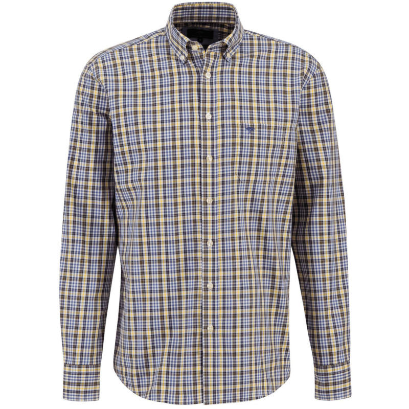 Fynch-Hatton Men's Supersoft Cotton Check Shirt - (Winter sun) | 1