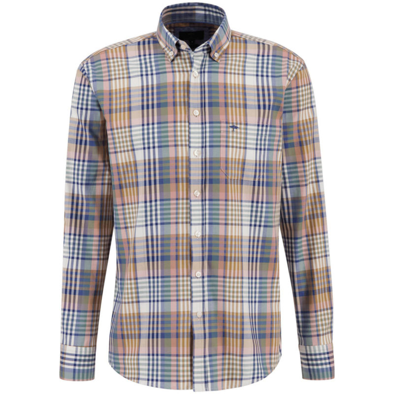 Fynch-Hatton Men's Supersoft Cotton Check Shirt - (Pale Berry) | 1