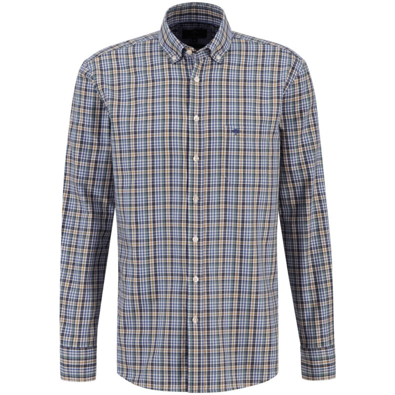Fynch-Hatton Men's Supersoft Cotton Check Shirt - (Sage) | 1